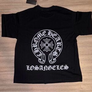 Chrome Hearts Black Tee with White Logo